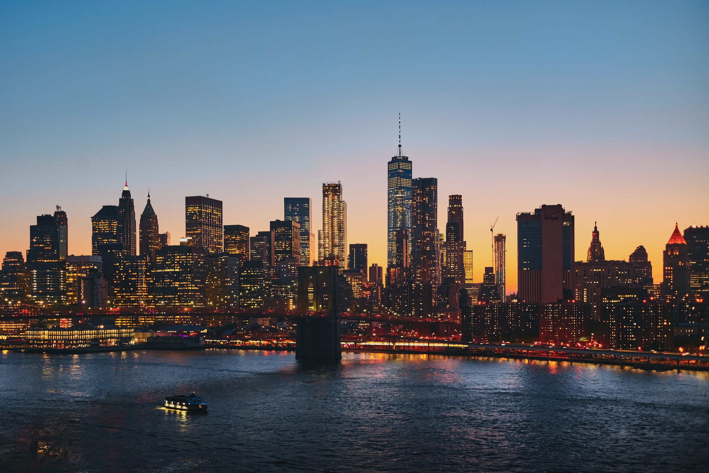 New York skyline at night